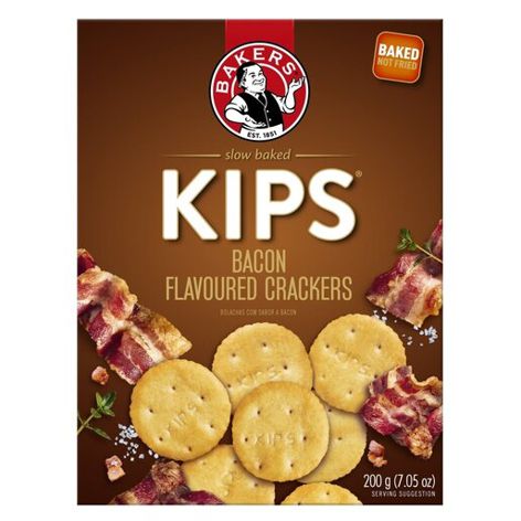 Bakers Kips Bacon Flavoured Crackers - 200g