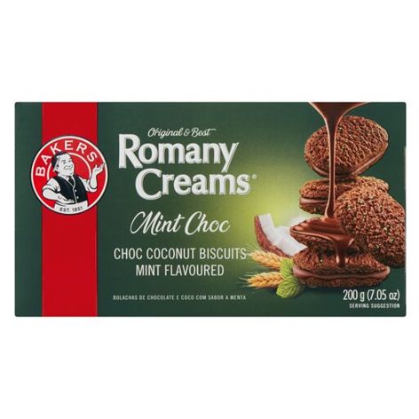 Bakers Romany Creams Mint Flavoured Chocolate Biscuits - 200g