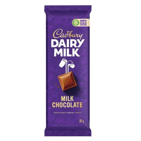 Cadbury Dairy Milk Milk Chocolate Slab - 80g