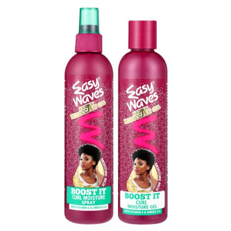 Easy Waves ‘Boost It’ Curl Moisture Gel & Spray Argan Moroccan Oil Twin Pack - 2 x 250ml