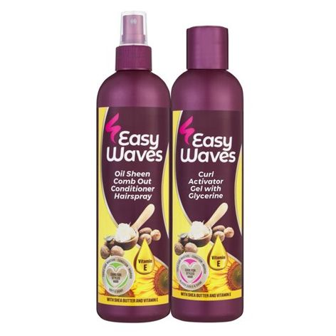 Easy Waves Curl Activator Gel & Comb-Out Conditioner Hairspray Banded Pack - 2 × 250ml)