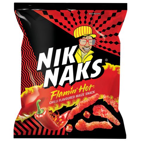Simba Niknaks Flamin' Hot Chilli Flavour Maize Snack - 135g