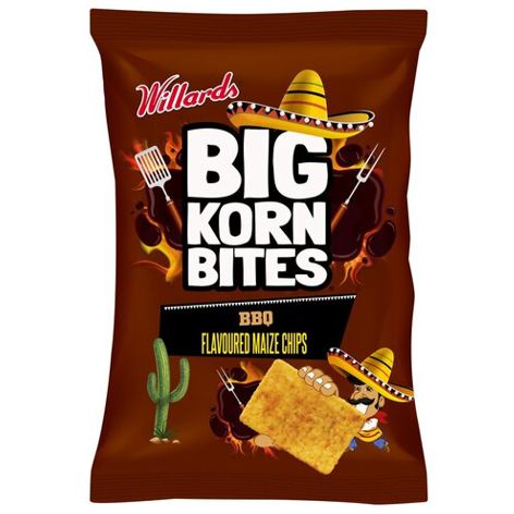 Willards Big Korn Bites BBQ Flavour Maize Chips - 120g