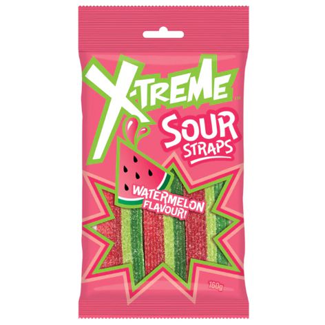 X-Treme Watermelon Flavour Sour Straps - 160g